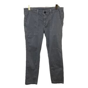 AG Adriano Goldschmied Luscious Stretch Sheen Gray Chinos Pants Crop Women Sz 29